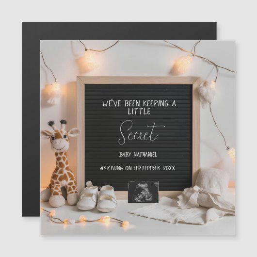 Une faire-part de grossesse en girafe en douceur a (Devant / Derrière)