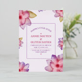 Une Faire-part de mariage Florale Simple Et Belle (Debout devant)