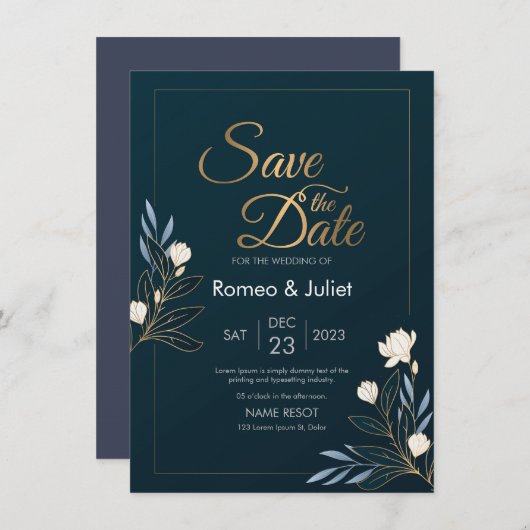 Une Faire-part de mariage simple et merveilleuse (Devant / Derrière)