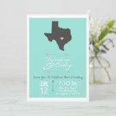 Une Faire-part de mariage Texas couleur Aqua (Debout devant)