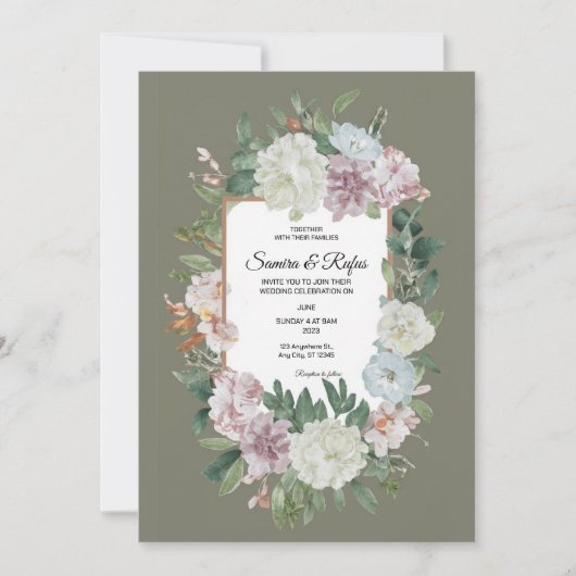 Une Faire-part de mariage traditionnelle délicate (Devant)