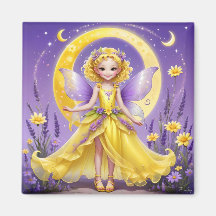 Une fée - Aimant jaune