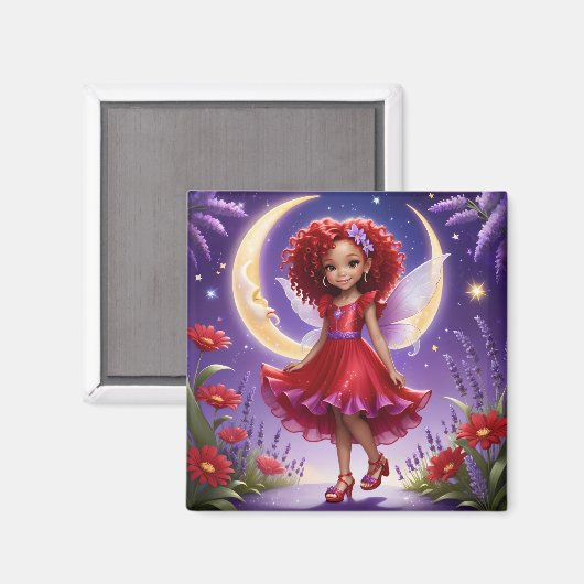 Une fée - Aimant rouge (Recto/Verso)