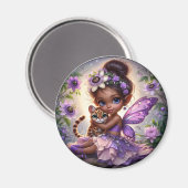 Une fée et son petit léopard - Purple Magnet (Recto/Verso)