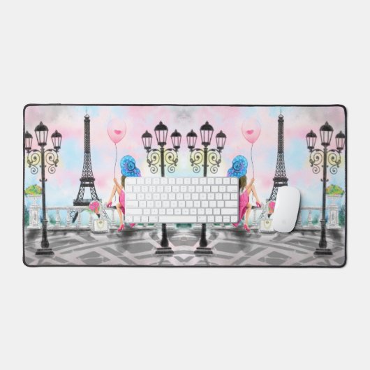 Une femme à Paris Tour Eiffel Design miroir (Clavier et souris)