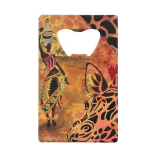 Une femme africaine et une bouteille de girafe