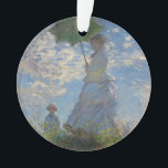 Une femme avec un parasol par Claude Monet<br><div class="desc">Femme avec un Parasol - Madame Monet et Son Fils de Claude Monet, huile sur toile 1875, est un tableau d'une femme en robe blanche tenant un parapluie sur la tête sur le sommet d'une colline couverte d'herbe et de fleurs sauvages, rétroéclairé contre un ciel bleu brillant et des nuages...</div>