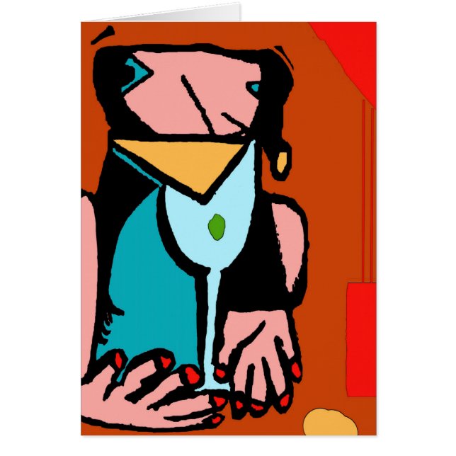 Une femme boit du cubisme Abstrait (Devant)