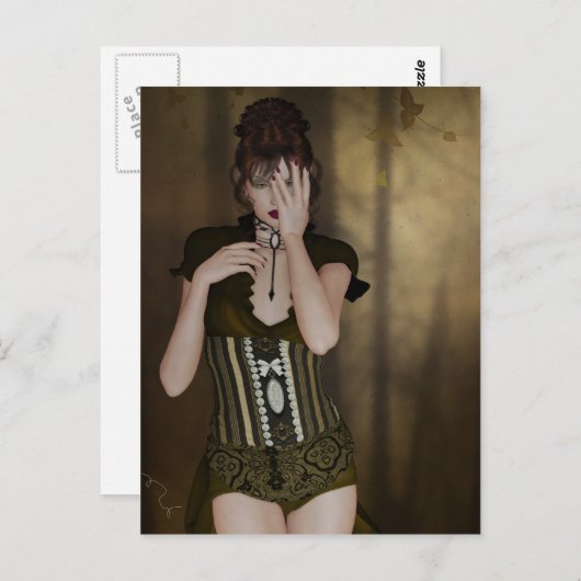 Une femme en attente : Portrait numérique Carte d' (Devant / Derrière)