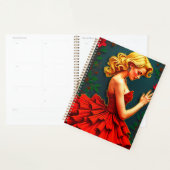 Une femme en robe rouge (Devant avec enveloppe)