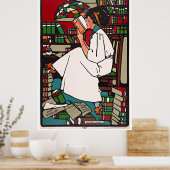 Une femme qui lit des affiches de livres (Cuisine)