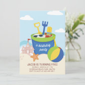 Une fête de plage Invitation de fête d'anniversair (Debout devant)