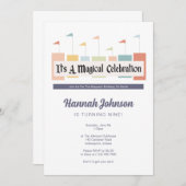 Une fête magique Invitation d'anniversaire (Devant / Derrière)