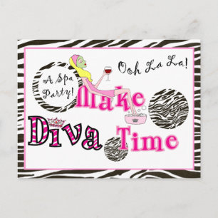 "Une fête Spa DIVA !" Invitations de cartes postal