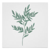Une feuille en pin peint en bleu sage Poster Impri (Devant)