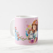 Une fille avec sa tasse de chat (Devant gauche)
