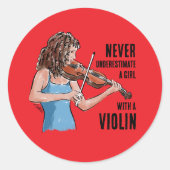 Une fille avec un autocollant de violon (Devant)