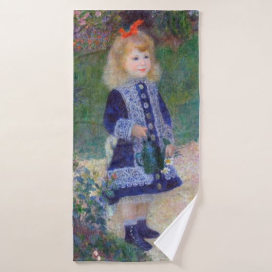 Une fille avec une canne d'arrosage, Renoir (Serviette de bain)