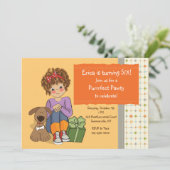 Une fille d'anniversaire avec son chien Invitation (Debout devant)