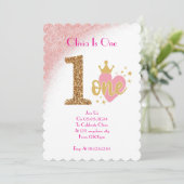 UNE FILLE D'UN AN ENFANT ANNIVERSAIRE INVITATION (Debout devant)