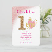 UNE FILLE D'UN AN ENFANT ANNIVERSAIRE INVITATION (Debout devant)