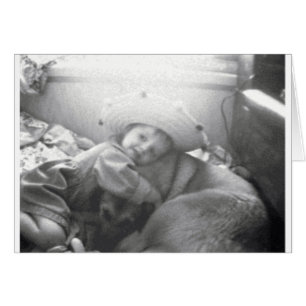 Une fille et son chien B&W Photo