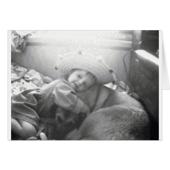 Une fille et son chien B&W Photo (Devant horizontal)