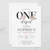 UNE Fille florale délirante Invitation d'anniversa (Devant / Derrière)