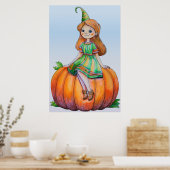 Une fille Imaginaire sur une affiche Citrouille (Cuisine)