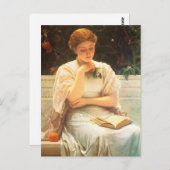 Une fille lisant une carte postale (Devant / Derrière)