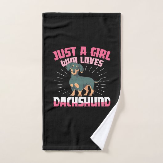 Une fille qui aime Dachshund (Serviette à main)