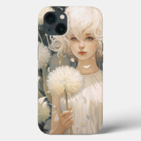 Une fille tenant un Coque Dandelion iPhone 13