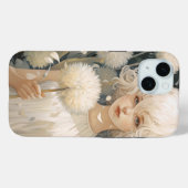 Une fille tenant un Coque Dandelion iPhone 15 (Verso (horizontal))