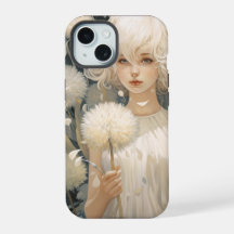 Une fille tenant un Coque Dandelion iPhone 15