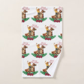 Une fille Vintage à cheval Joyeux Noël   (Serviette à main)