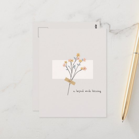 Une fleur de bénédiction indicible carte postale m (Devant/Arrière en situation)