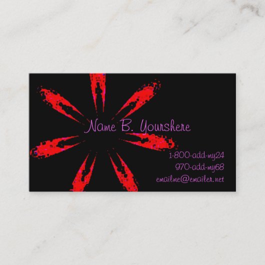Une fleur pour vous carte de visite (Devant)