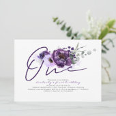 Une Fleurs violettes 1er Invitation de fête d'anni (Debout devant)