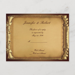 Une fois à une fois mariage carte postale RSVP