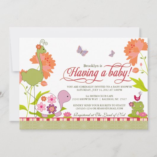 Une fois à une invitation de baby shower d'étang (Devant)