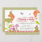 Une fois à une invitation de baby shower d'étang (Devant / Derrière)