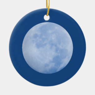 une fois dans un ornement d'ami de la lune bleue