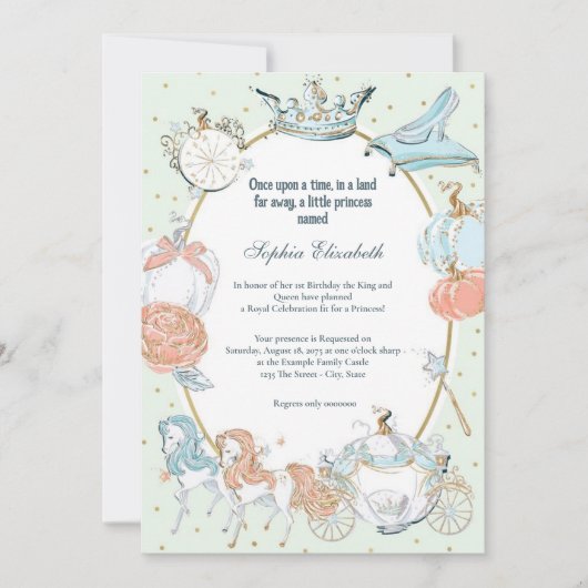 Une fois Princesse 1er anniversaire Invitation (Devant)