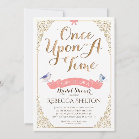 Une Fois Un Invitation De Temps 5x7 Naissance Nais (Devant)