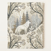 Une forêt d'hiver paisible avec des loups blancs (Dos)