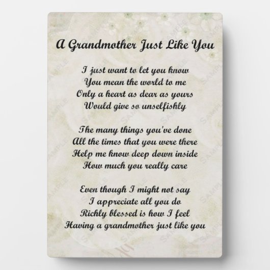 Une Grand-Mère Comme Vous Plaque (Devant)