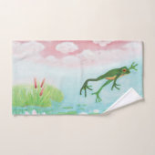 Une Grenouille S'Enfonce Dans L'Étang Illustration (Serviette à main)