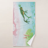 Une Grenouille S'Enfonce Dans L'Étang Illustration (Serviette de bain)