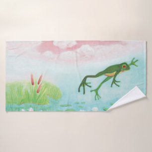 Une Grenouille S'Enfonce Dans L'Étang Illustration