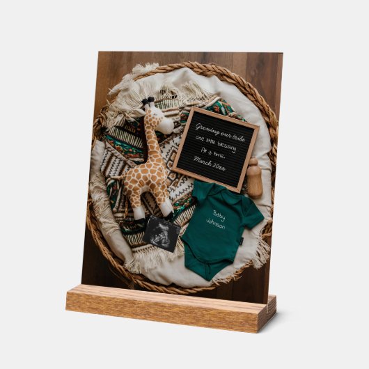 Une grossesse vintage boho faire-part (Angle)